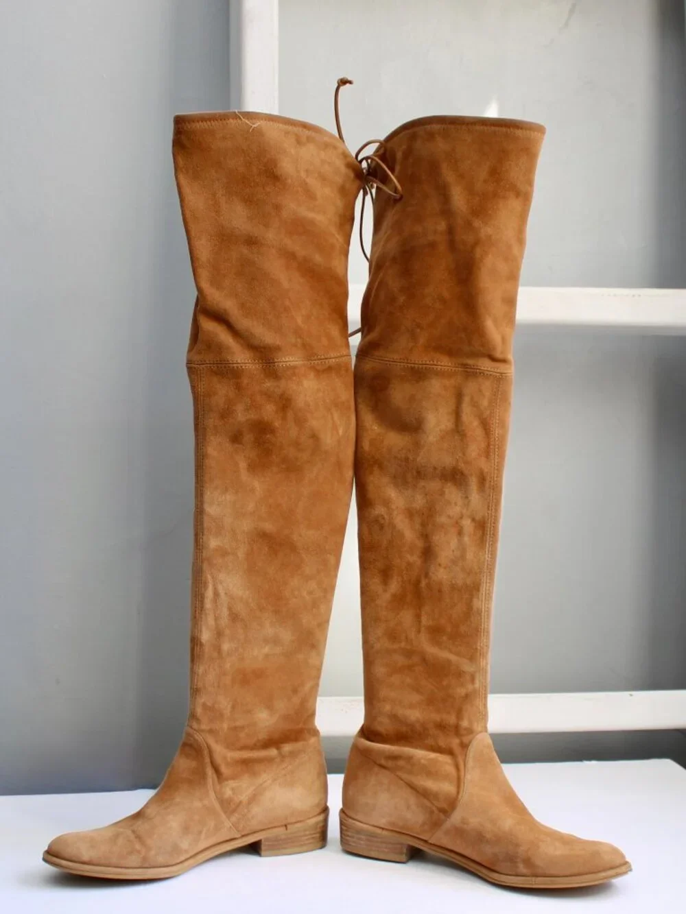 Stuart Weitzman Russel Bromley Lowland Over The Knee High Suede Boots Brown 7